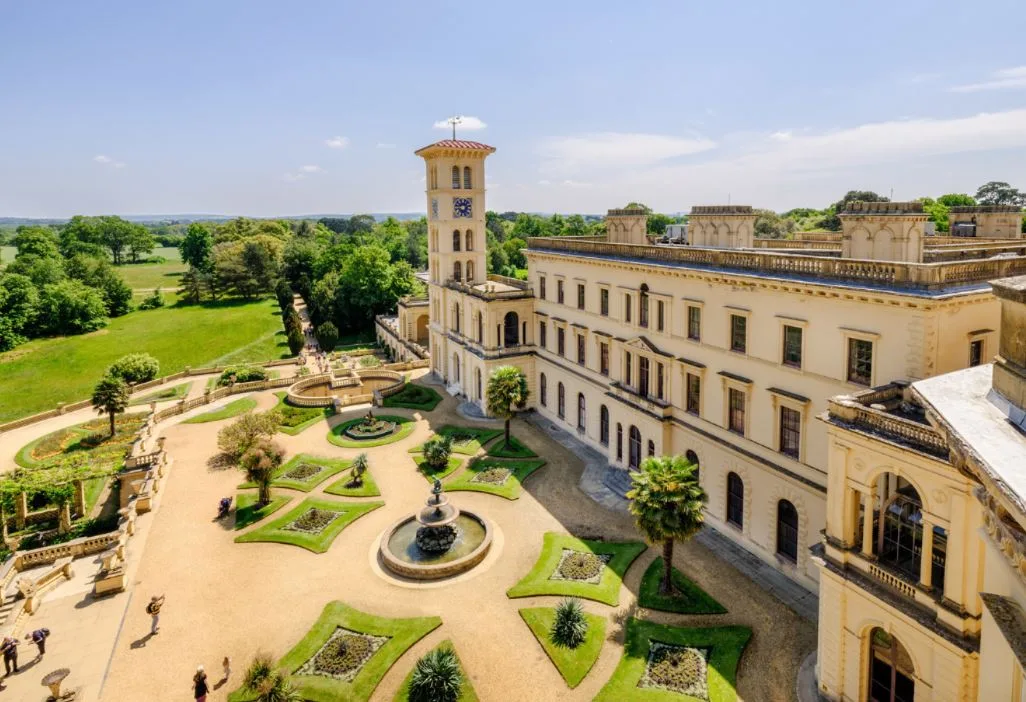 drone view of Osborne House on the Isle of Wight